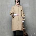 Tie-cuff Hidden-button Mac Coat