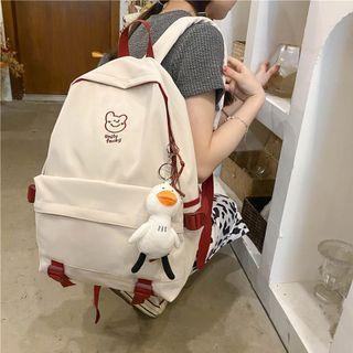 Nylon Embroidered Backpack / Charm / Set