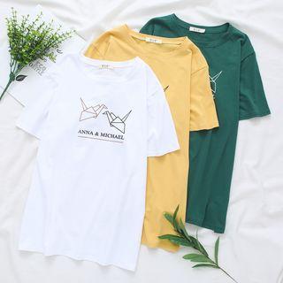 Short-sleeve Origami Print T-shirt