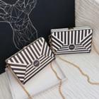 Striped Box Clutch