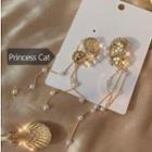 Faux Pearl Fringed Earring 1 Pair - Butterfly - One Size