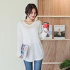 Cutout V-neck M Lange T-shirt