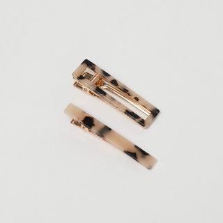 Leopard Hair Clip Set Of 2 One Size