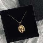 Alloy Coin Pendant Necklace Black - One Size