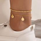 Set Of 2: Coin Charm Anklet
