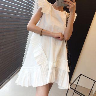 Irregular Ruffle Trim Sleeveless Dress