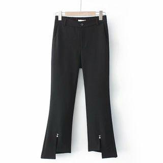 Plus Size Asymmetric Split Boot-cut Pants