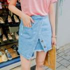 Wrapped Denim Skirt