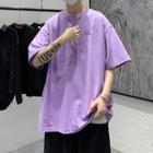 Short-sleeve Checkered Panel T-shirt