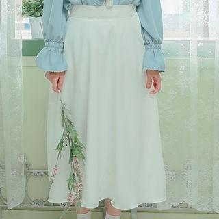 Plain Maxi Flare Skirt