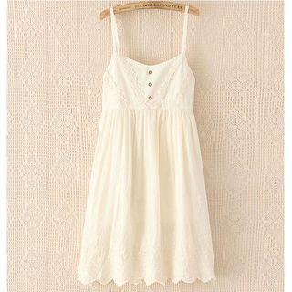 Spaghetti Strap Lace-trim Dress