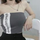 Lettering Two-tone Cropped Tube Top