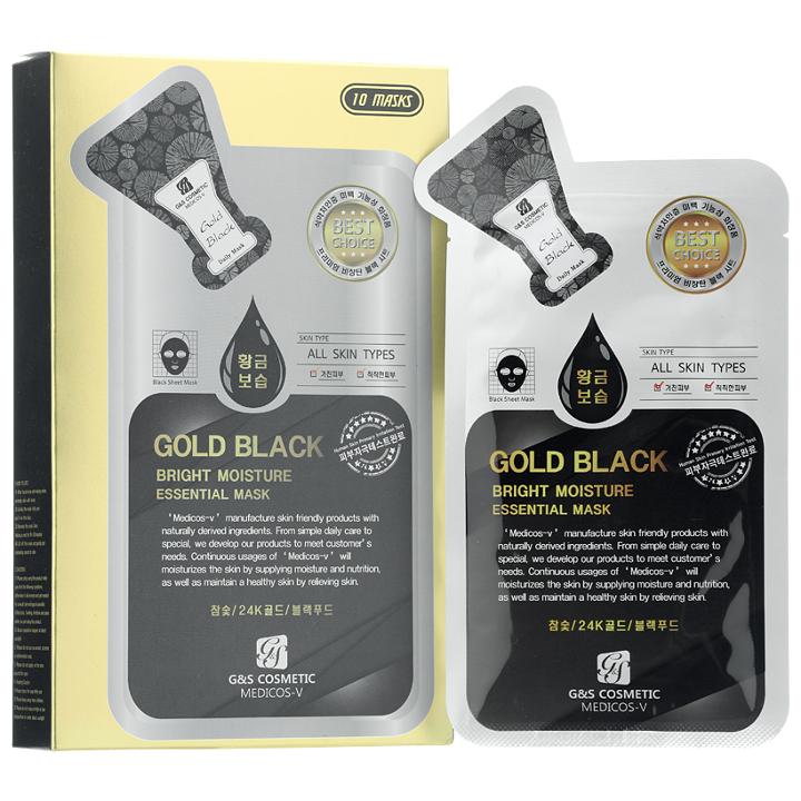G & S Cosmetic - Gold Black Bright Moisture Essential Mask 10 Sheets