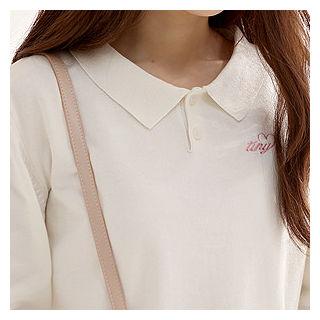 Long-sleeve Knit Polo Shirt