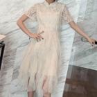 Short-sleeve Mini Mesh Layered Qipao