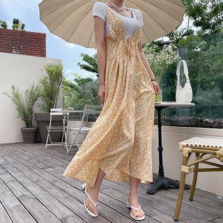 Plunge-neck Floral Long Sundress