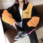 Color Block Fleece Zip Jacket / T-shirt