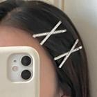 Rhinestone Cross Hair Pin 0481a - Clip - One Size