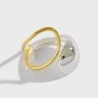 Two-tone Open Ring 1 Piece - Silver & Gold - No. 14