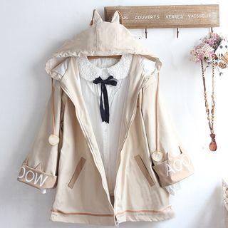 Applique Hooded Zip Jacket / Shirt / Set