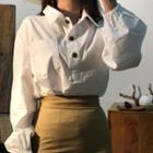 Half-placket Banded-sleeve Shirt