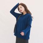 Drop-shoulder Slit-sleeve Sweater