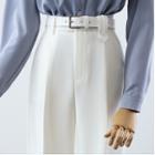 Cropped Straight Leg Dress Pants / Tie-neck Blouse