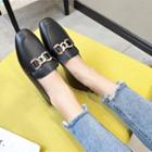 Metal Accent Flat Loafers