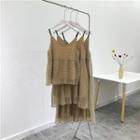 Heart Print V-neck Camisole Top / Spaghetti Strap Dress
