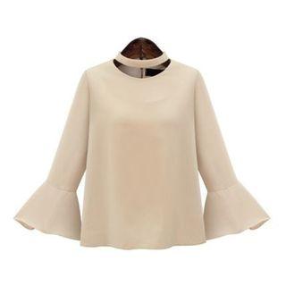 Bell-sleeve Choker Blouse
