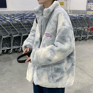 Tie Dye Applique Fleece Jacket