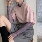 Elbow-sleeve T-shirt / Long-sleeve Mesh T-shirt