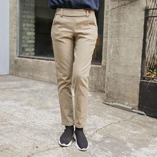 Tab-waist Tapered Chino Pants