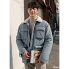 Multi-pocket Sherpa-fleece Lined Jacket With Belt