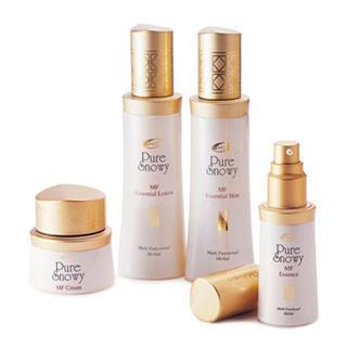 Baekoksaeng - Pure Snowy Mf Set: Essential Skin 100ml + Essence 40ml + Essential Lotion 100ml + Essential Cream 55ml