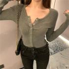 Button-up Long-sleeve T-shirt
