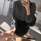 Bishop-sleeve Pattern Blouse