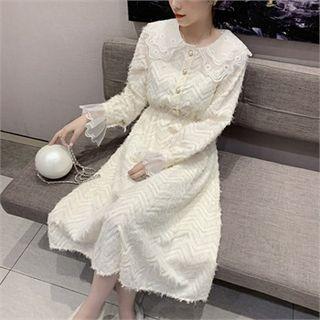 Furry Long Chiffon Dress