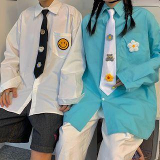 Couple Matching Long Sleeve Applique Shirt