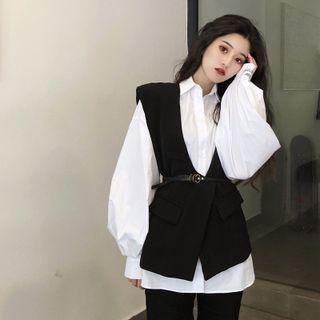 Long-sleeve Plain Shirt / Plain Vest