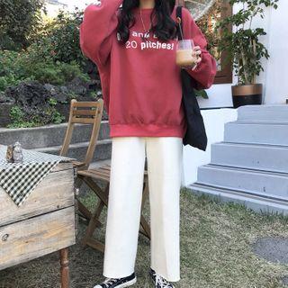 Letter Sweatshirt / Wide-leg Pants