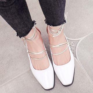 Lace-up Block Heel Mules
