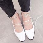 Lace-up Block Heel Mules
