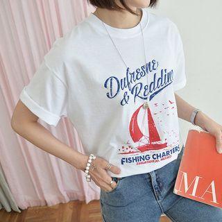 Sailing Yacht Print T-shirt