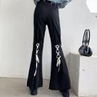 High-waist Lace-up Split-front Pants