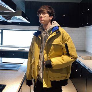 Stand Collar Cargo Puffer Jacket