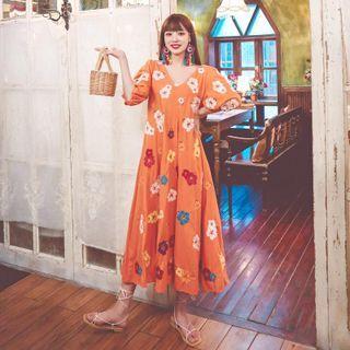 Flower Embroidered Dress