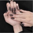 Pointed Faux Nail Tips R140 - Transparent - Black - One Size