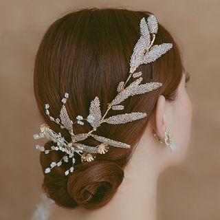 Wedding Alloy Leaf Headpiece Gold Hair Band - One Size