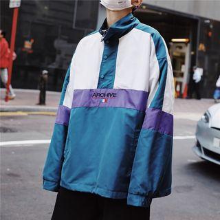 Colored Panel Placket Colored Panel Sweatshirt